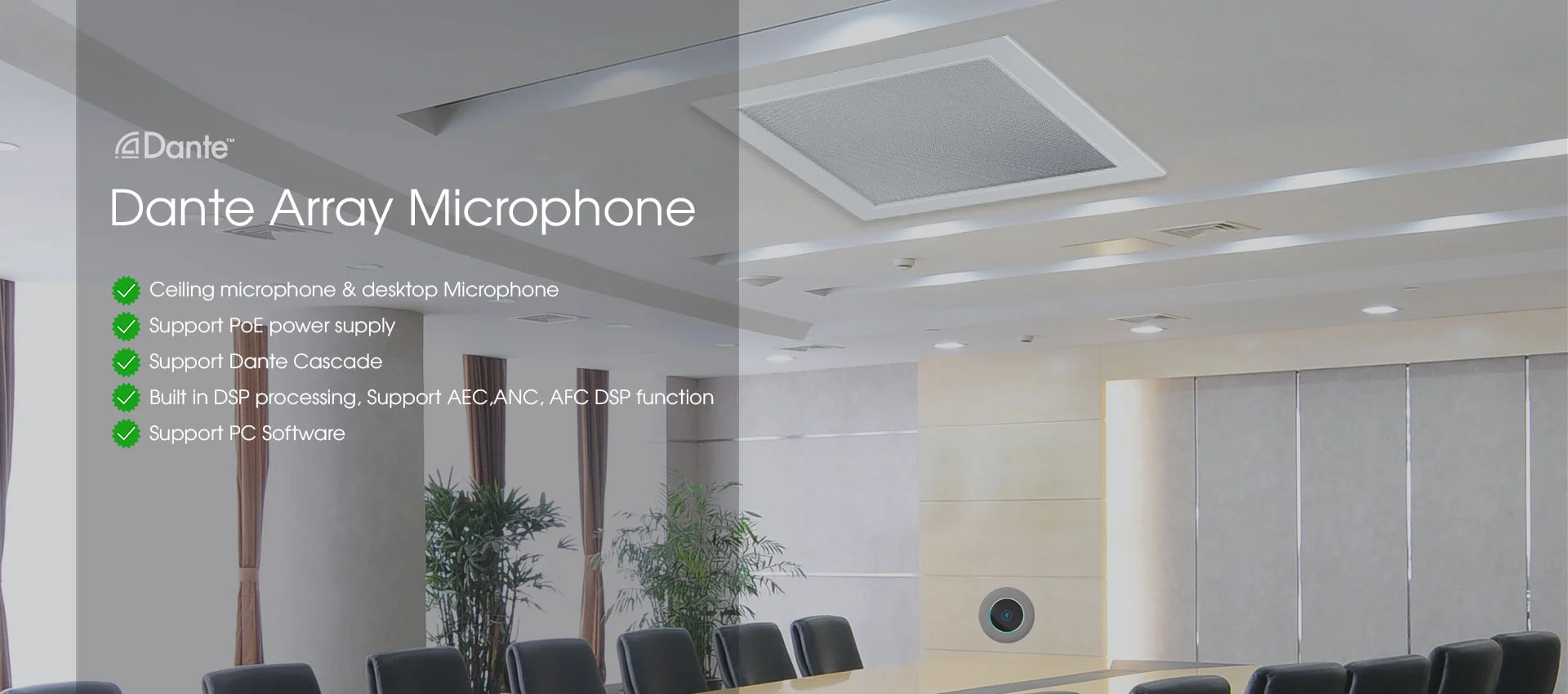 Fabricante de microfone de matriz Dante