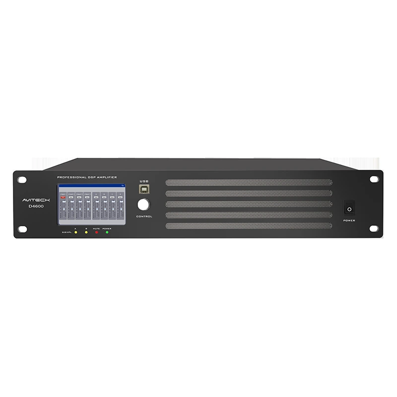 4 CH 600W Dante DSP Amplificador de energia de rede