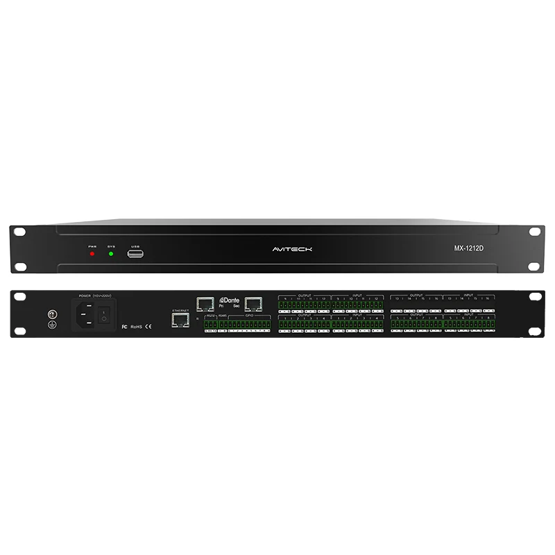 Dante 12 em 12 Out Network Audio Processor
