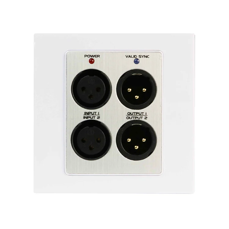 Interface Dante com as entradas da linha 2 do microfone x 2 saídas